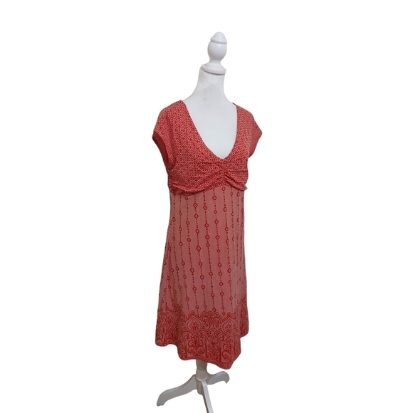 Athleta Dhara burnout dress red geometric athletic athleisure casual knit medium - Picture 2 of 15